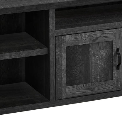 59" Black Cabinet Enclosed Storage TV Stand