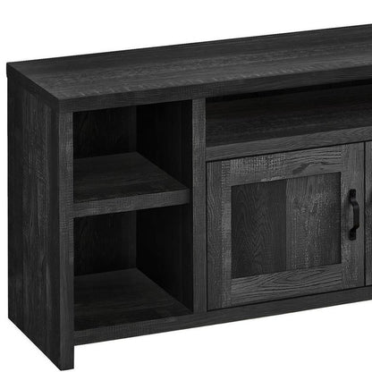 59" Black Cabinet Enclosed Storage TV Stand