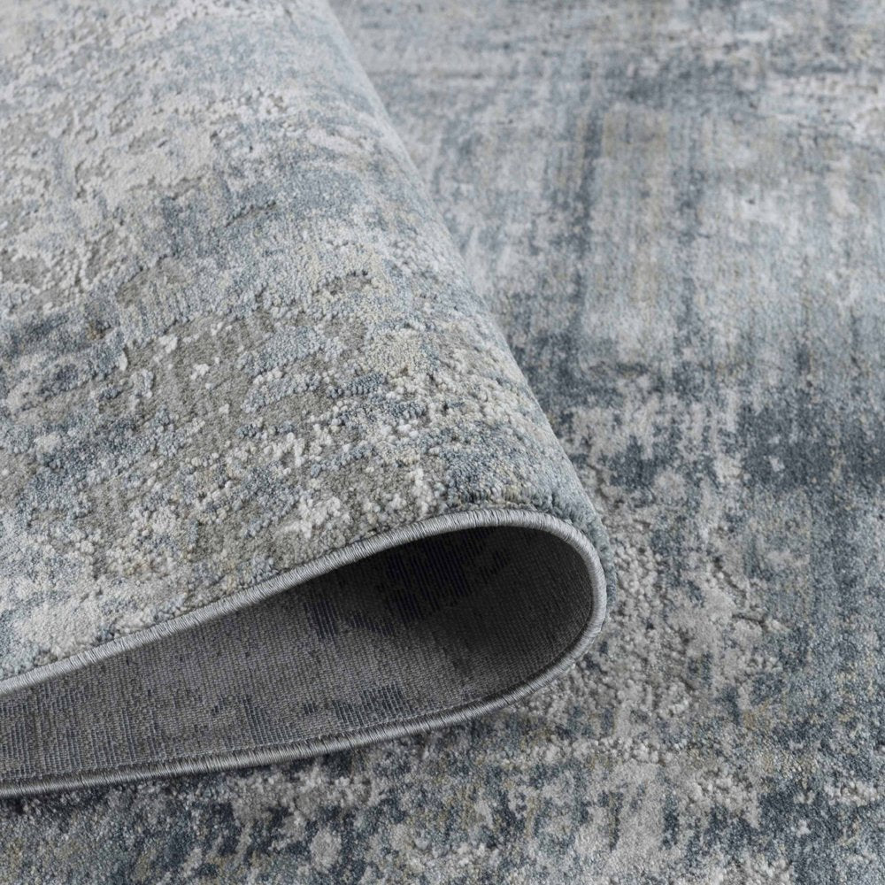 5' X 8' Blue Abstract Power Loom Area Rug