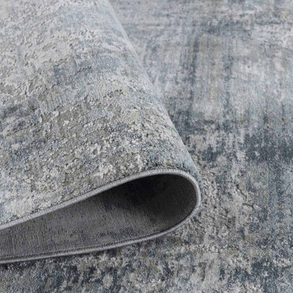 5' X 8' Blue Abstract Power Loom Area Rug