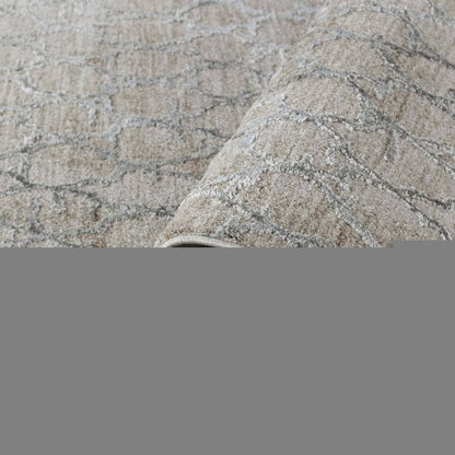 5' X 8' Beige Moroccan Stain Resistant Area Rug