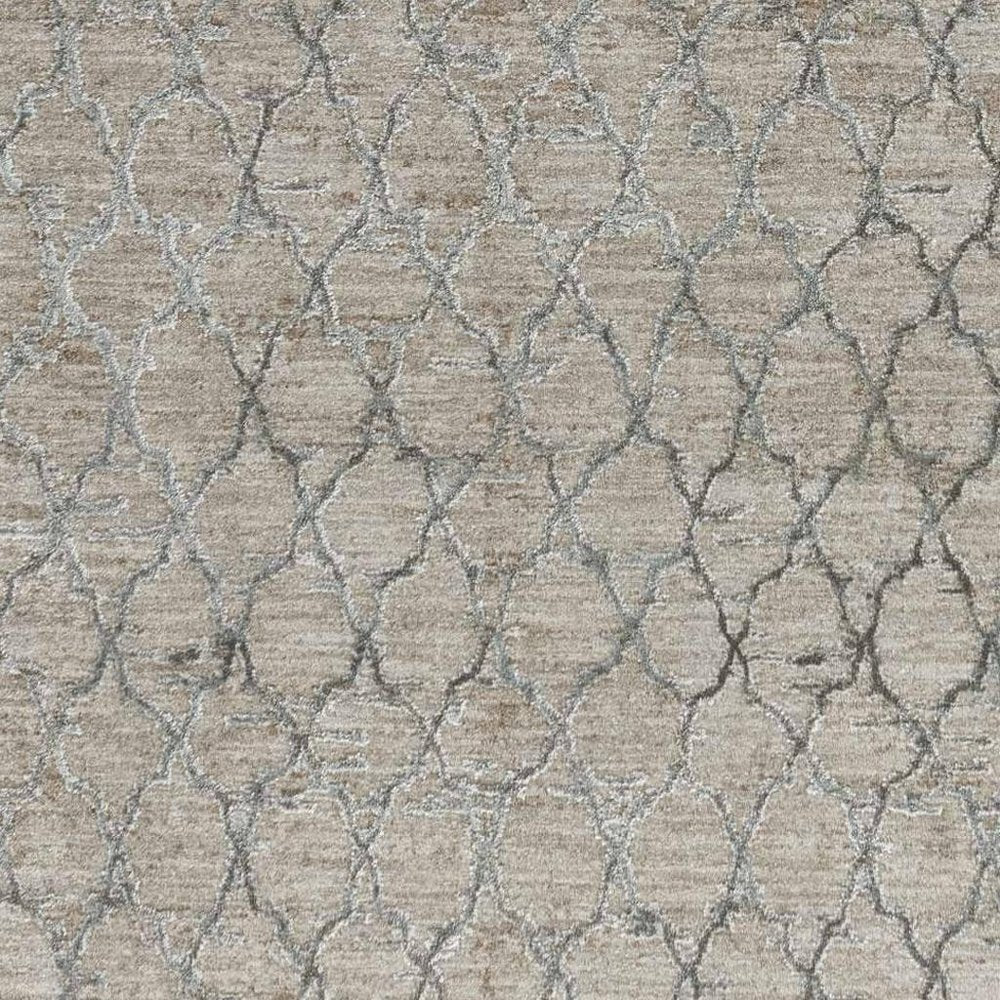 5' X 8' Beige Moroccan Stain Resistant Area Rug