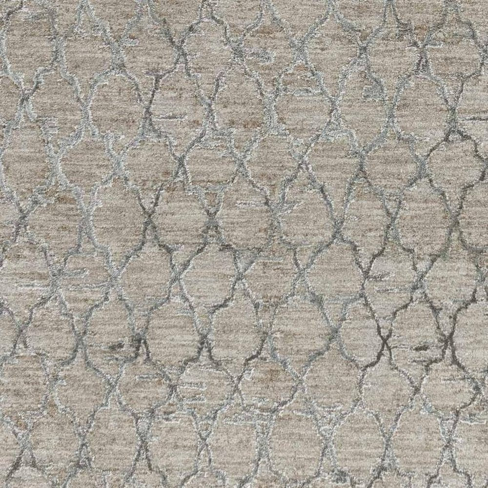 5' X 8' Beige Moroccan Stain Resistant Area Rug