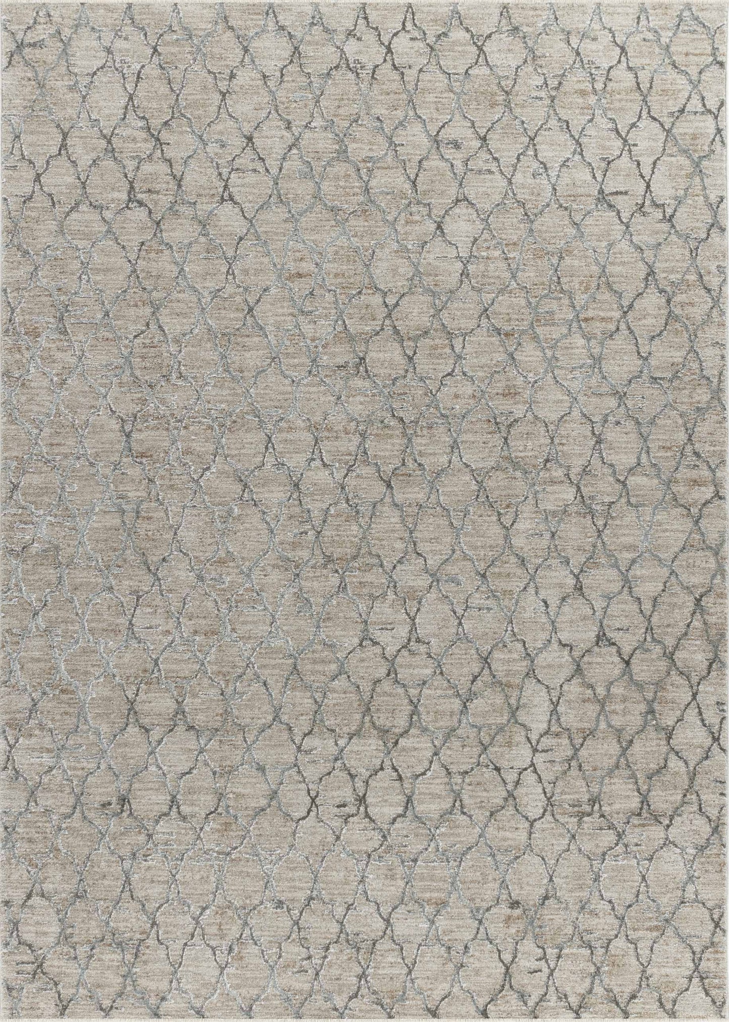 5' X 8' Beige Moroccan Stain Resistant Area Rug