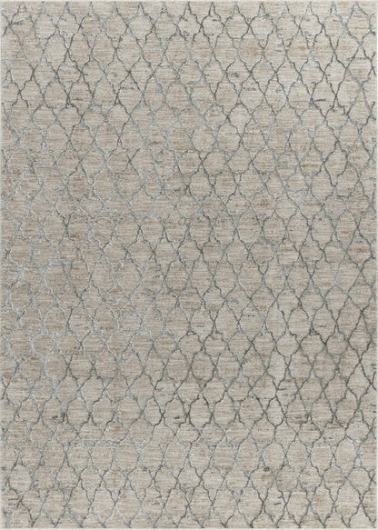 5' X 8' Beige Moroccan Stain Resistant Area Rug