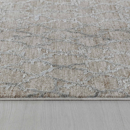 5' X 8' Beige Moroccan Stain Resistant Area Rug