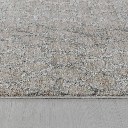 5' X 8' Beige Moroccan Stain Resistant Area Rug