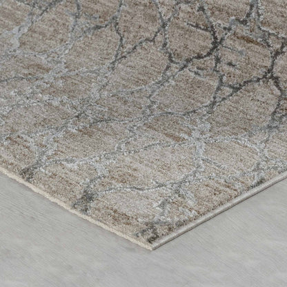 8' X 10' Beige Moroccan Stain Resistant Area Rug