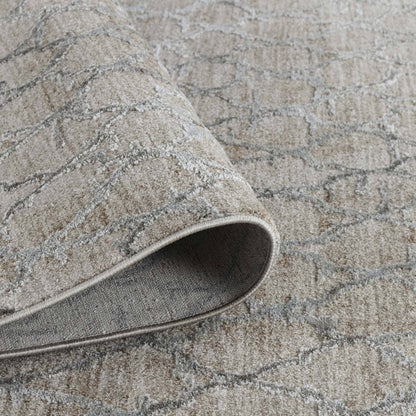 8' X 10' Beige Moroccan Stain Resistant Area Rug