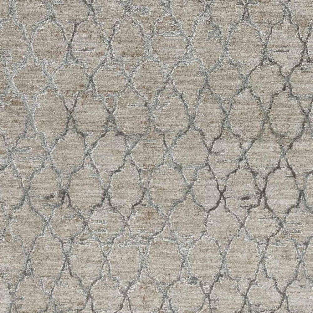 9' X 12' Beige Moroccan Stain Resistant Area Rug
