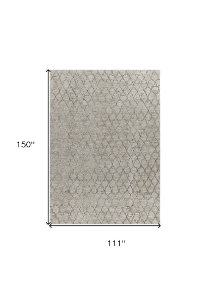9' X 12' Beige Moroccan Stain Resistant Area Rug