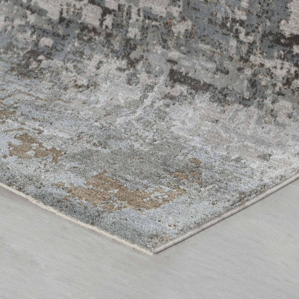 5' X 7' Beige Abstract Power Loom Area Rug