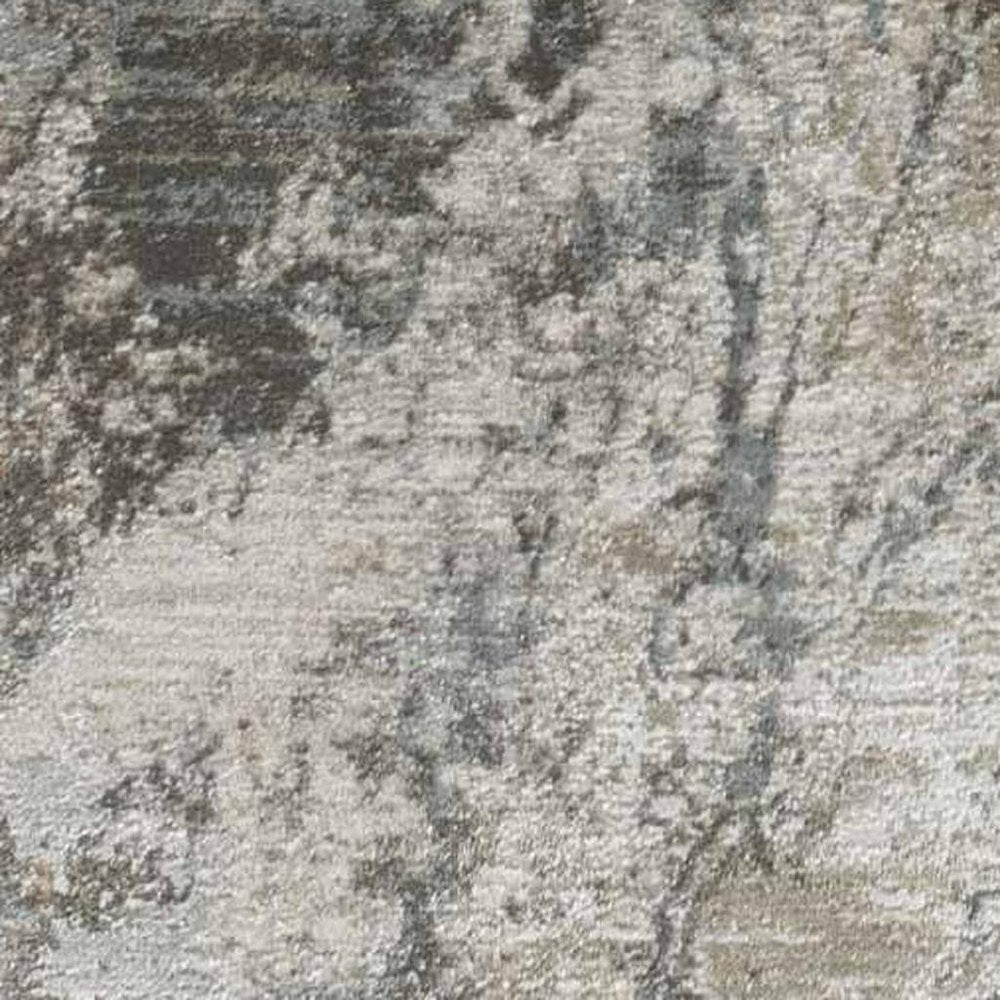 5' X 7' Beige Abstract Power Loom Area Rug