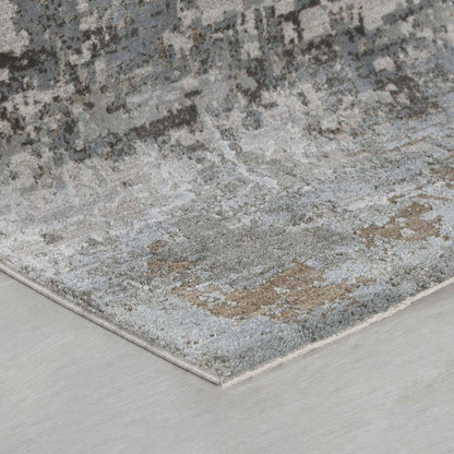 5' X 7' Beige Abstract Power Loom Area Rug