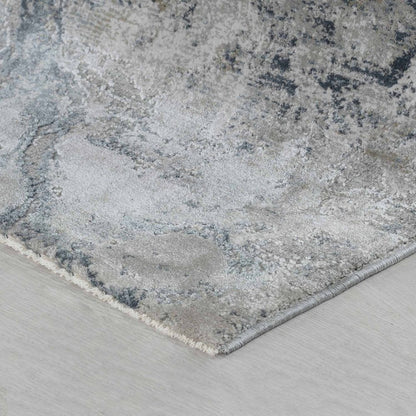 8' X 10' Blue Gray Abstract Power Loom Area Rug