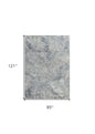 8' X 10' Blue Gray Abstract Power Loom Area Rug