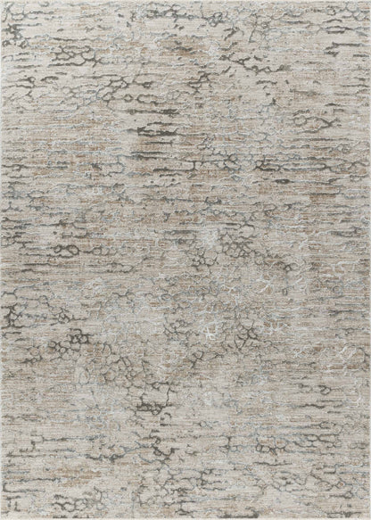 5' X 8' Beige Abstract Stain Resistant Area Rug