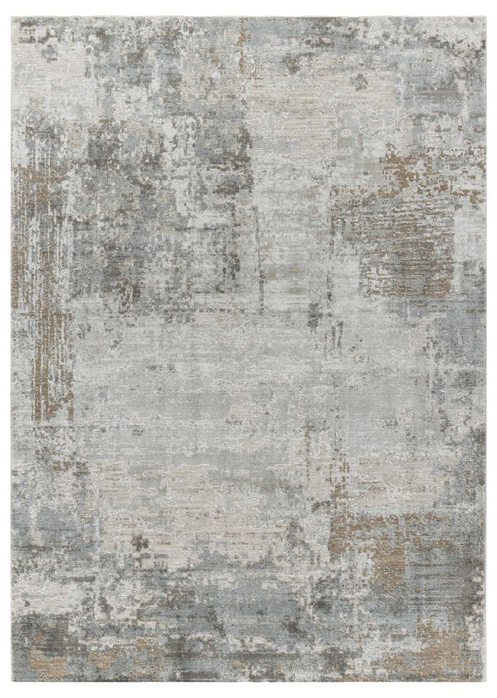 5' X 8' Beige Abstract Power Loom Stain Resistant Area Rug