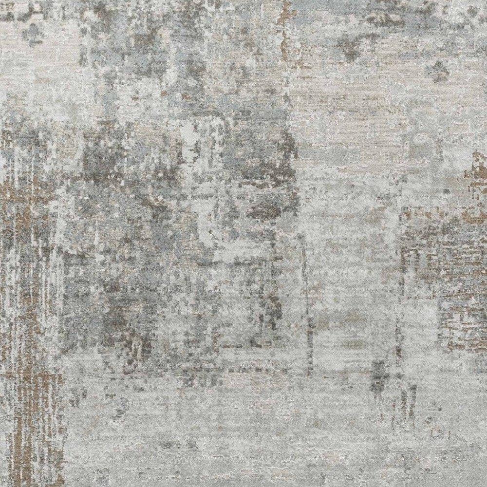 5' X 8' Beige Abstract Power Loom Stain Resistant Area Rug
