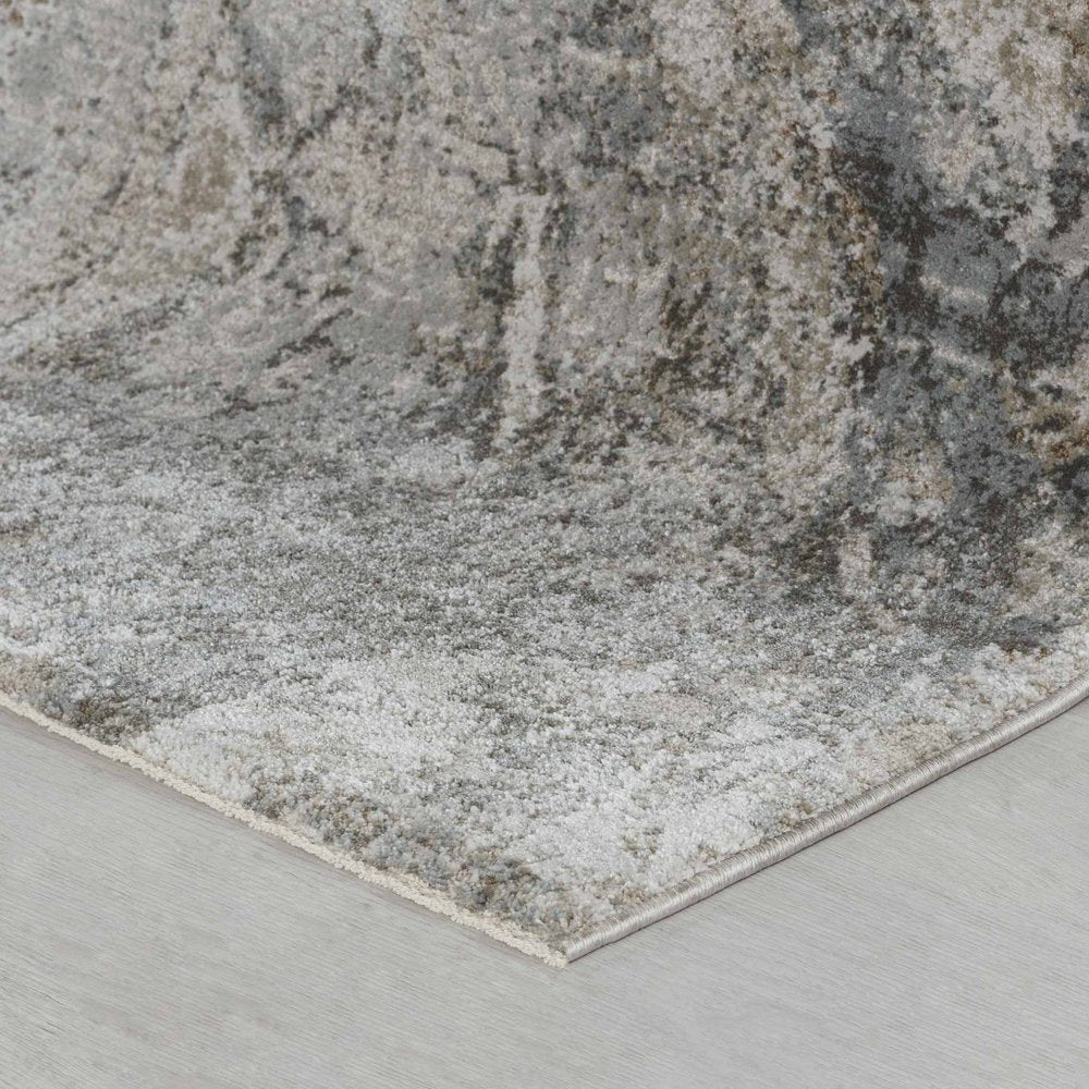 8' X 10' Beige And Gray Abstract Area Rug