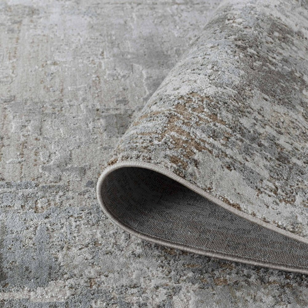 8' X 10' Beige And Gray Abstract Area Rug