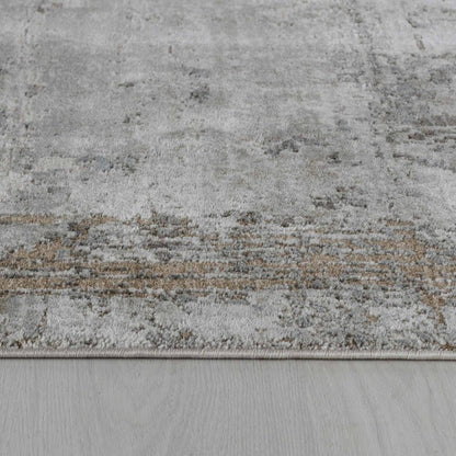 8' X 10' Beige And Gray Abstract Area Rug
