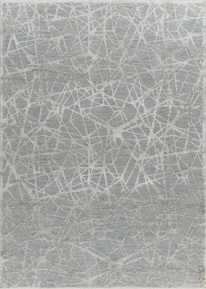 5' X 8' Turquoise Abstract Power Loom Stain Resistant Area Rug