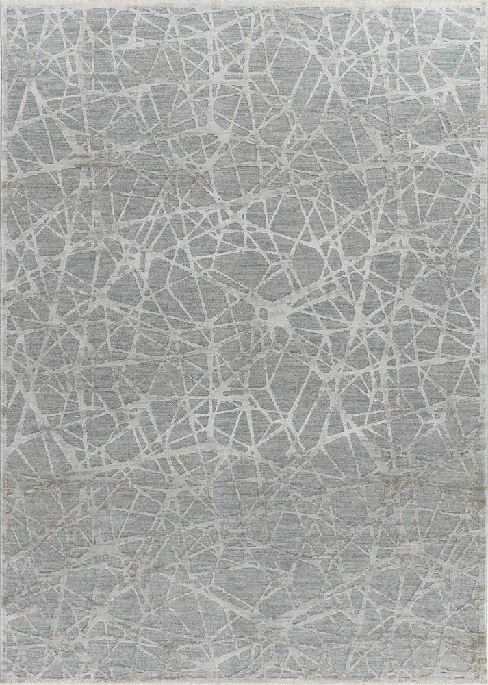 5' X 8' Turquoise Abstract Power Loom Stain Resistant Area Rug