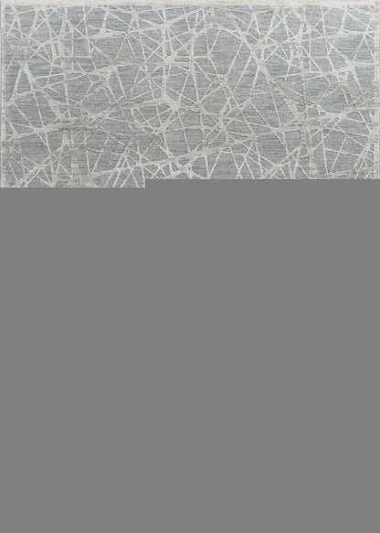 5' X 8' Turquoise Abstract Power Loom Stain Resistant Area Rug