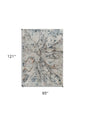 8' X 10' Beige Blue Abstract Power Loom Area Rug