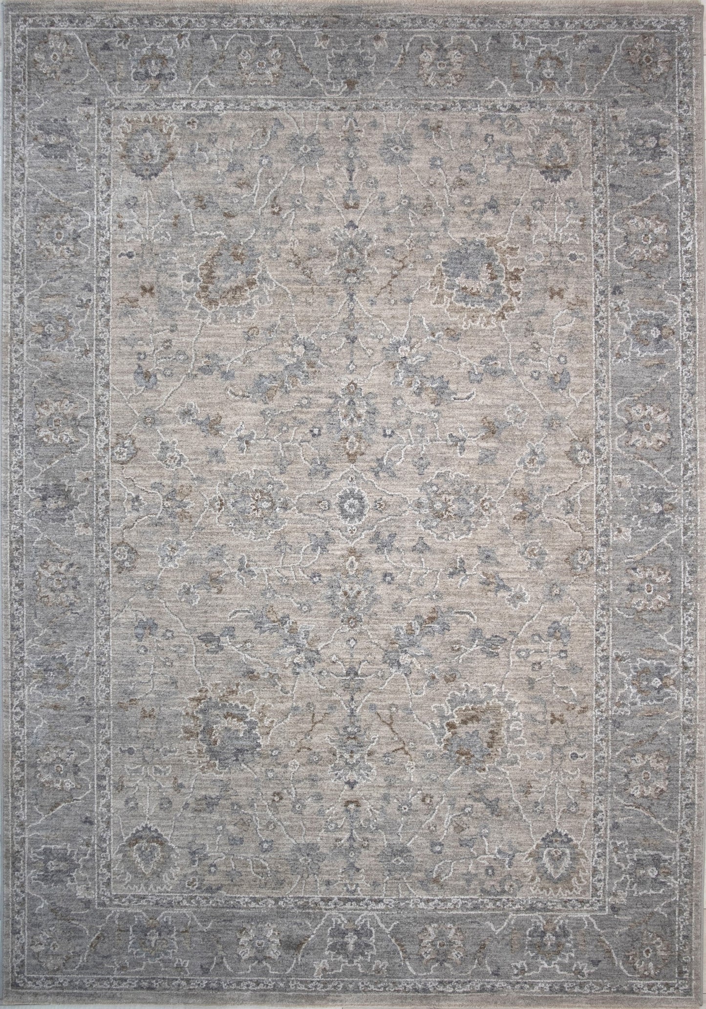 5' X 8' Cream Southwestern Power Loom Stain Resistant Area Rug