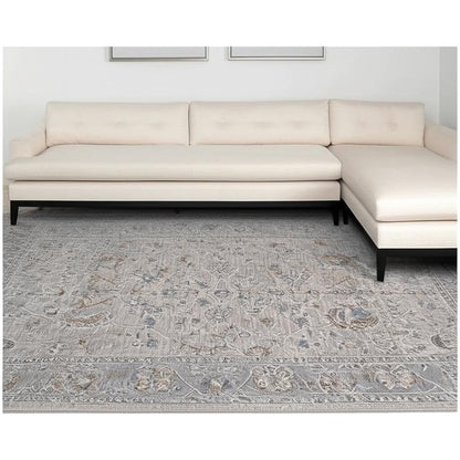 8' X 10' Cream Southwestern Power Loom Stain Resistant Area Rug