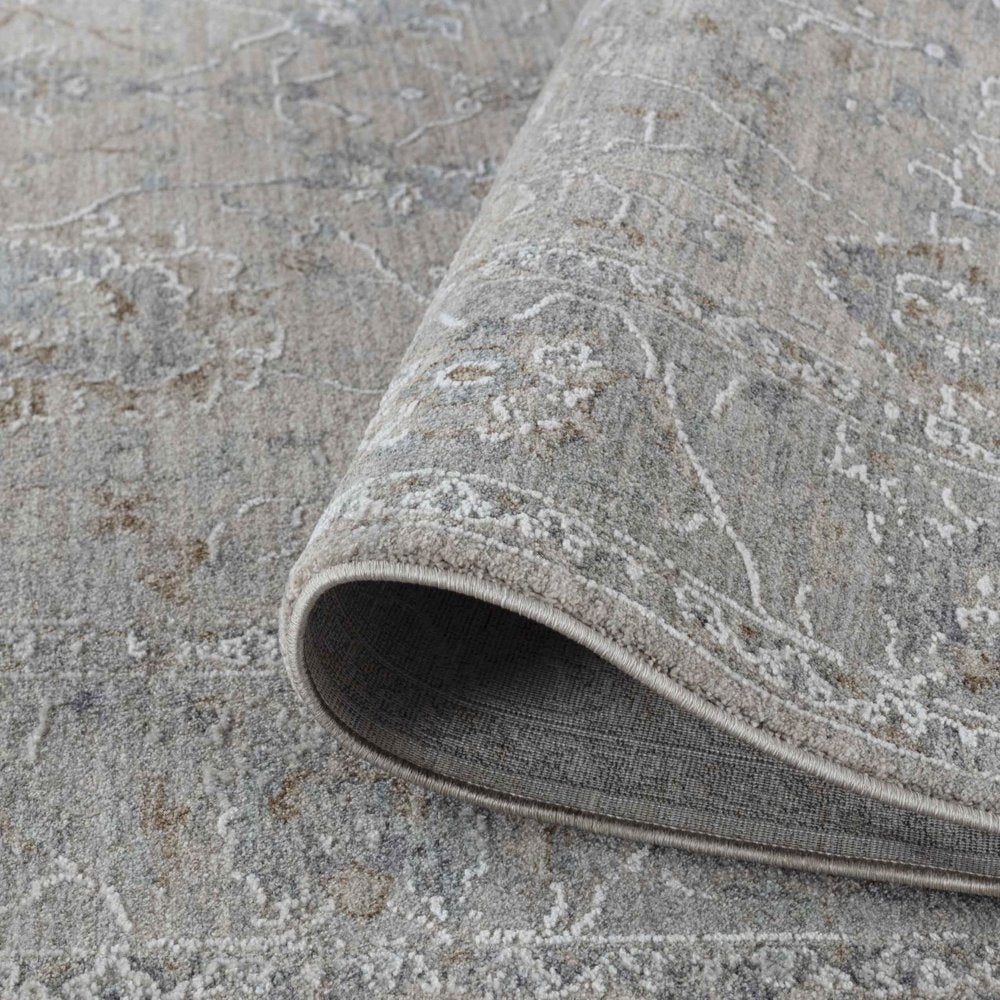 8' X 10' Cream Southwestern Power Loom Stain Resistant Area Rug