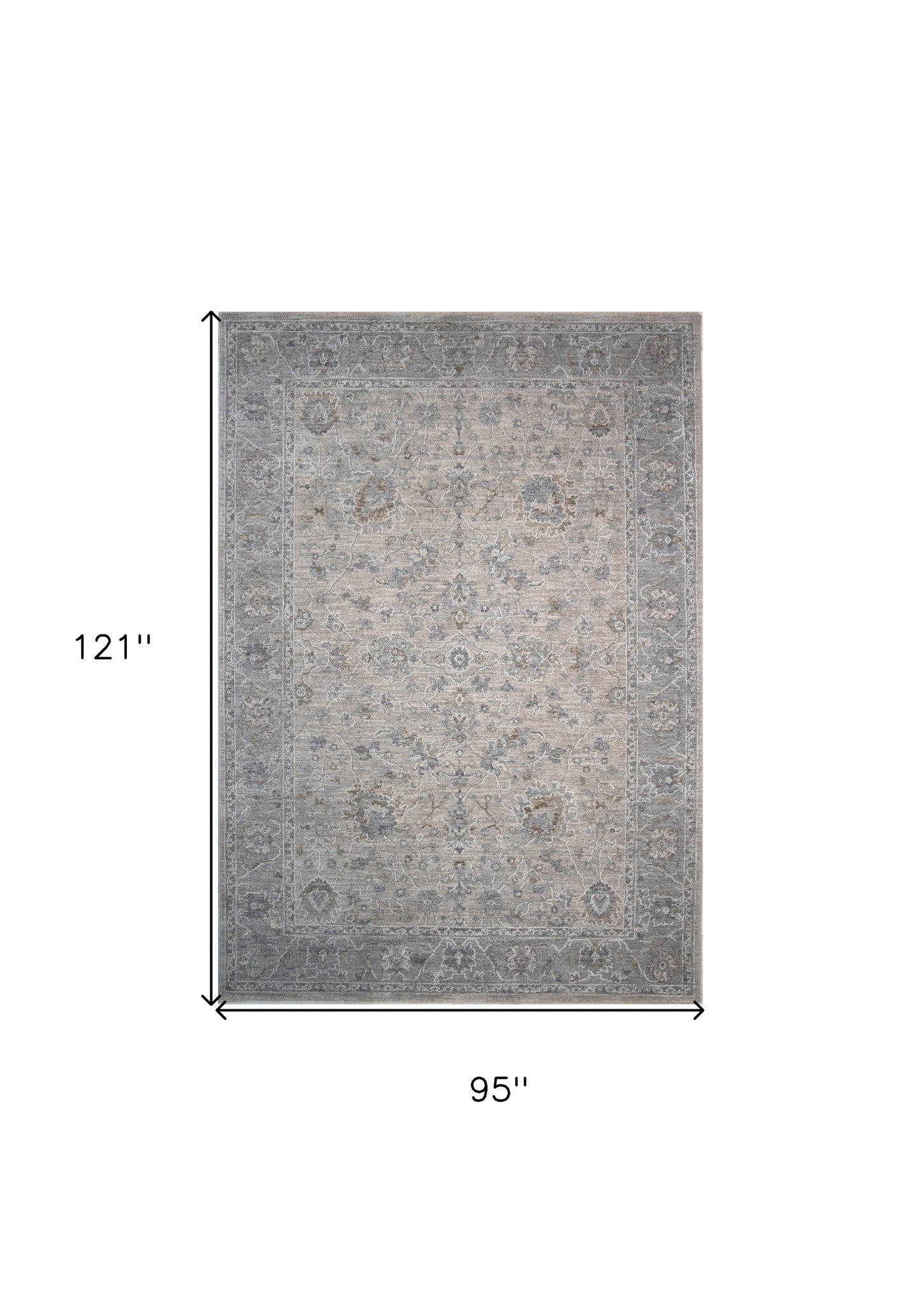 8' X 10' Cream Southwestern Power Loom Stain Resistant Area Rug