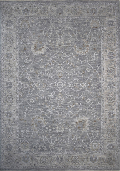 5' X 7' Blue Gray Southwestern Floral Area Rug