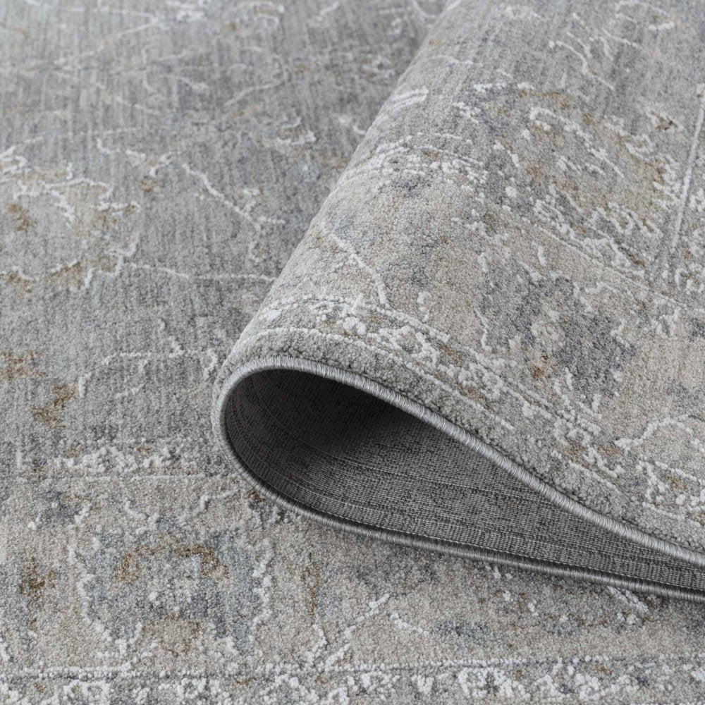 5' X 7' Blue Gray Southwestern Floral Area Rug