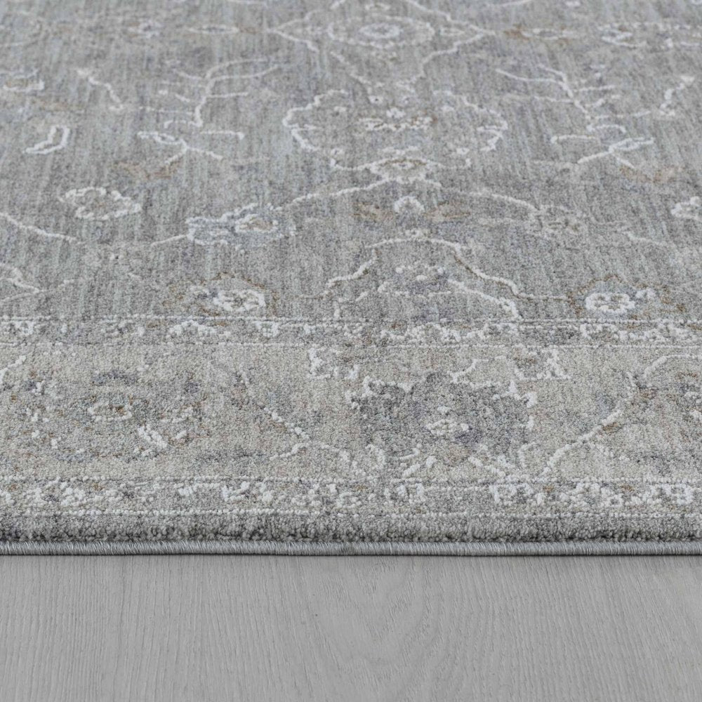5' X 7' Blue Gray Southwestern Floral Area Rug
