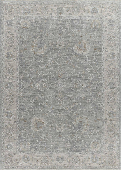 9' X 12' Blue Gray Southwestern Floral Stain Resistant Area Rug