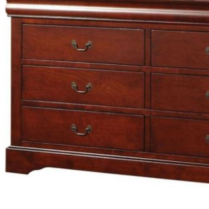 60" Brown Solid and Manufactured Wood Six Drawer Double Dresser