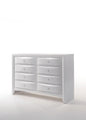 59" White Solid and Manufactured Wood Eight Drawer Double Dresser