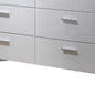 63" White Wood Six Drawer Double Dresser