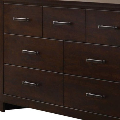 55" Mahogany Seven Drawer Double Dresser
