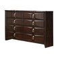 59" Espresso Eight Drawer Double Dresser