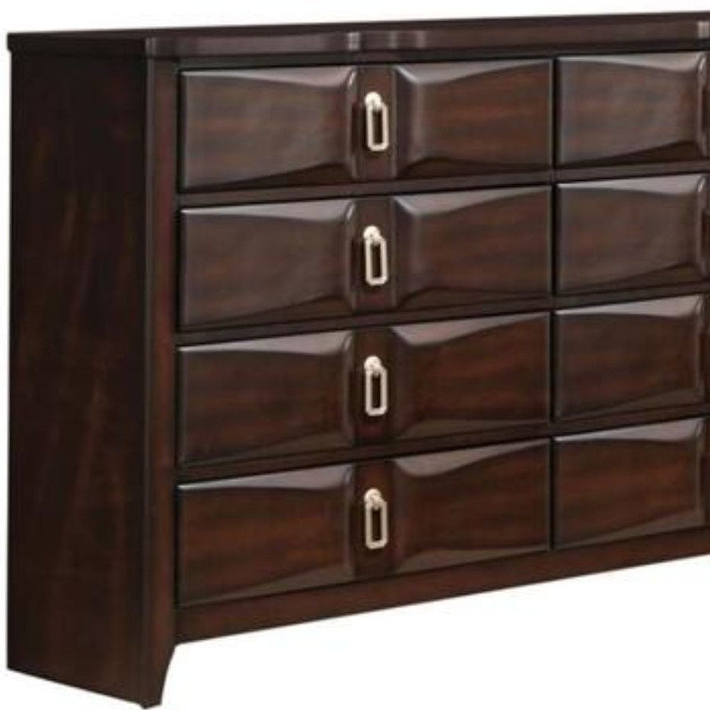 59" Espresso Eight Drawer Double Dresser