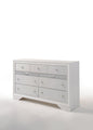 63" White Wood Nine Drawer Double Dresser