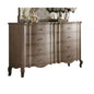 64" Taupe Wood Eight Drawer Double Dresser