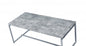 47" Gray and Silver PVC Veneer And Metal Sled Coffee Table