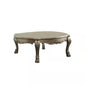 54" Gold and Bone Wood Coffee Table