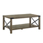 47" Oak Wood Coffee Table With Shelf