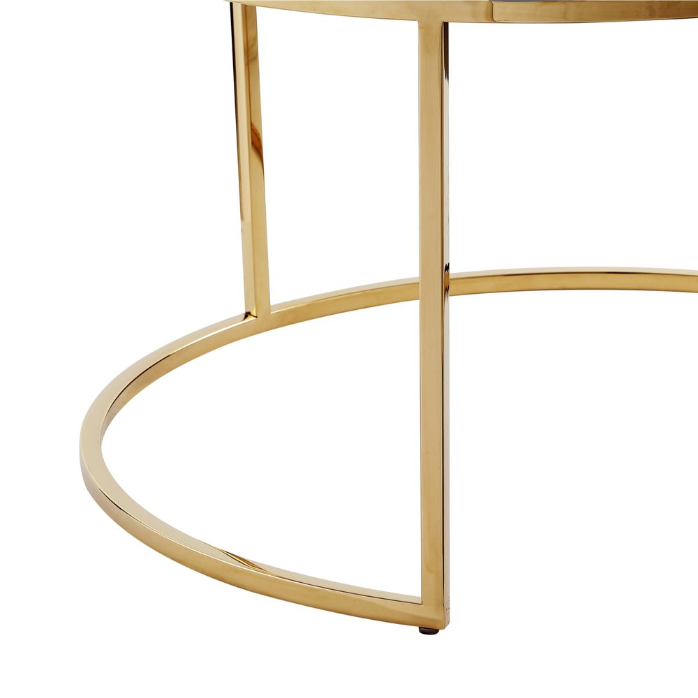 Set of Two Gray Faux Leather and Silver Tufted Round Ottoman